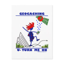 Geocaching U Turn Me On Postcards