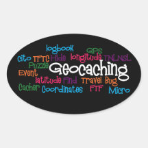 Geocaching Word Collage Sticker
