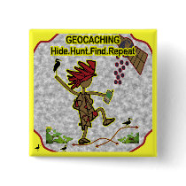 Geocachnig Hide Hunt Find Pinback Button