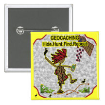 Geocachnig Hide Hunt Find Pinback Button