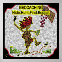 Geocachnig Hide Hunt Find Poster