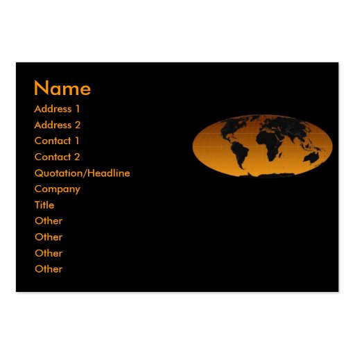 Geographic Profile Card Business Cards (front side)