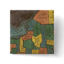 Geographical Analysis of the State of New York Pinback Buttons