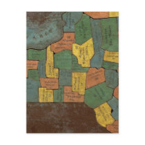 Geographical Analysis of the State of New York Post Card