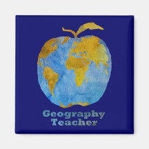 Geography Teacher's Apple Magnet