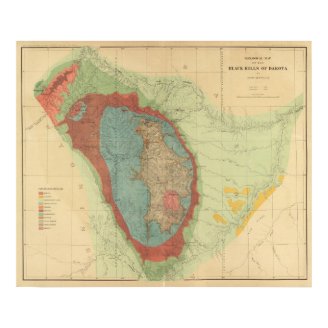 Geological map of the Black Hills of Dakota Print