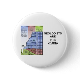 Geologists Are Into Dating (Geological Humor) button