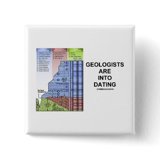 Geologists Are Into Dating (Geological Humor) button