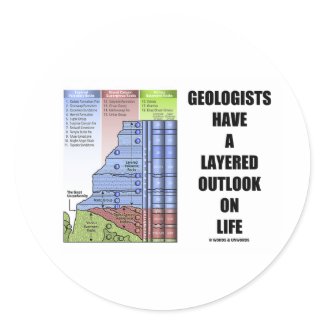 Geologists Have A Layered Outlook On Life (Humor) sticker