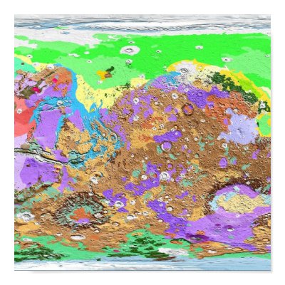 Geology Map of Mars Poster by Bigboy20769