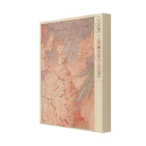 Geology Map, Yellowstone National Part, Wyoming 3 Canvas Print