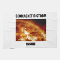 Geomagnetic Storm Inside (Solar Flare Sun) Kitchen Towels