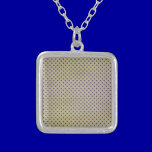 GEOMETRIC31 SQUARE POLKADOT DOT NAVY BLUE BEIGE TE necklaces