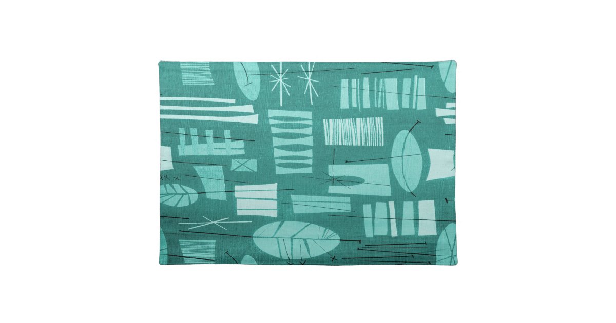GEOMETRIC 2 MoJo Placemat AQUA MARINE Zazzle