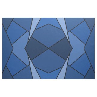 Geometric Abstract Blue Polygons Fabric