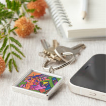 "Geometric" Abstract keychains