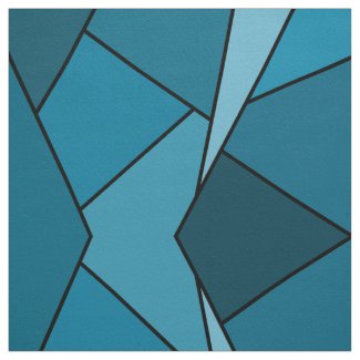 Geometric Abstract Teal Polygons Fabric