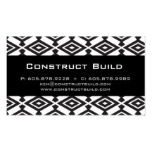 Geometric Aztec Business Card Navajo Pattern BW