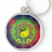 Geometric Balance Yin Yang Keychain by webgrrl