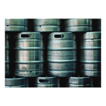 Geometric beer barrels, Czech Republic Custom Invite