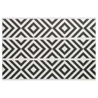 Geometric Black and White Chevrons and Diamonds Fabric
