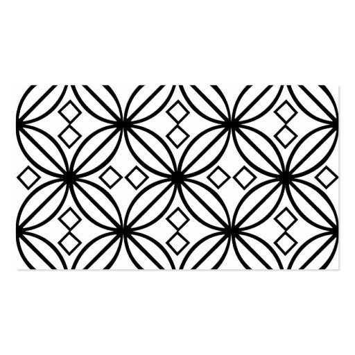 Geometric Black  White Floral Pattern Business Card Template (front side)