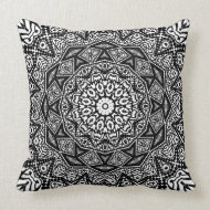 Geometric Black White Modern Batik Cushion Pillows