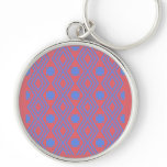 Geometric blue abstract art keychains
