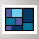 Geometric Blue Art posters