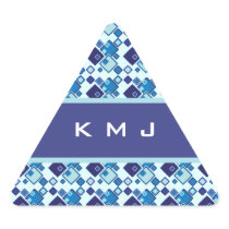 Geometric Blue Squares nogram Stickers
