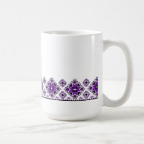 Geometric Boarder Pattern - Purple - Mug