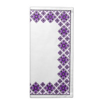 Geometric Boarder Pattern - Purple - Napkin