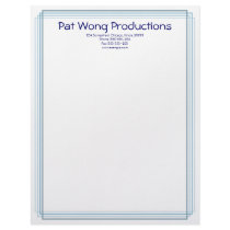 Geometric Borders Letterhead Template - Blues