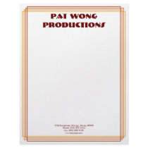 Geometric Borders Letterhead Template - Reds