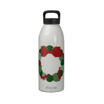 Geometric Christmas Wreath water bottles