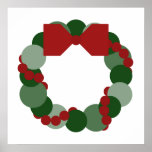 Geometric Christmas Wreath Print