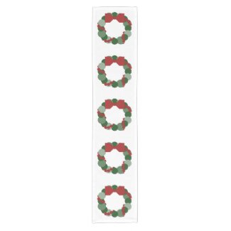 Geometric Christmas Wreath Table Runner Short Table Runner