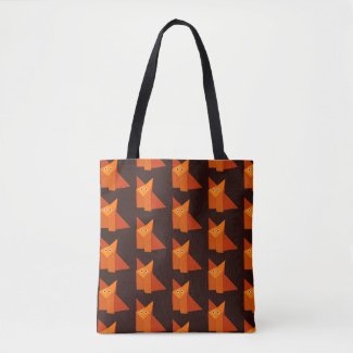 Geometric Cute Origami Fox Pattern