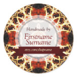 Geometric Fire Handmade by Label Sticker