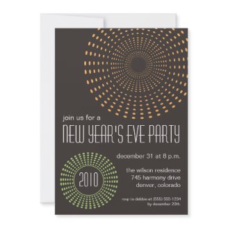 Geometric Fireworks New Years Party Invitations