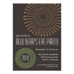 Geometric Fireworks New Years Party Invitations