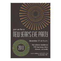 Geometric Fireworks New Years Party Invitations