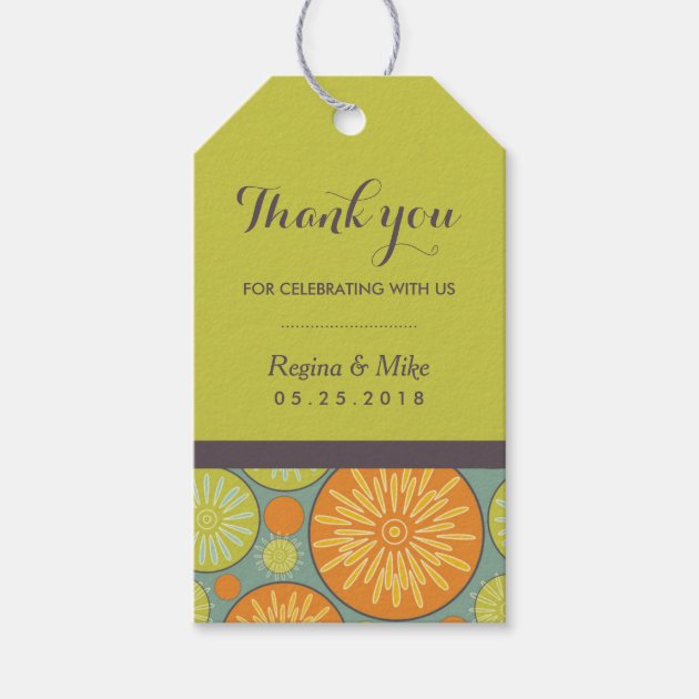 Geometric Floral Pattern Wedding Favor Gift Tags Pack Of Gift Tags