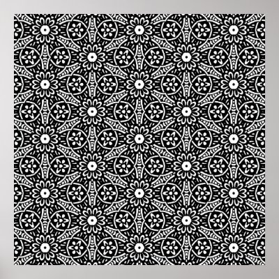 geometric patterns black and white. Geometric Flower Pattern