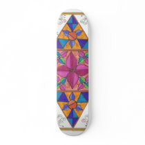 geometric flower power skate board deck
