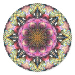 Geometric Fractal Mandala Star Sticker