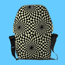 Geometric Fractal Pattern messenger bags