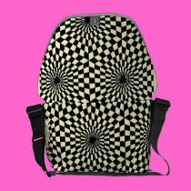 Geometric Fractal Pattern rickshaw messenger bags