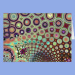 Geometric greeting card, brown, sage, purple cards