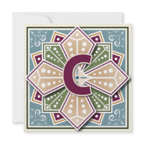 Geometric Letter C invitations by LetterPresstige Geometric Letter C invitations